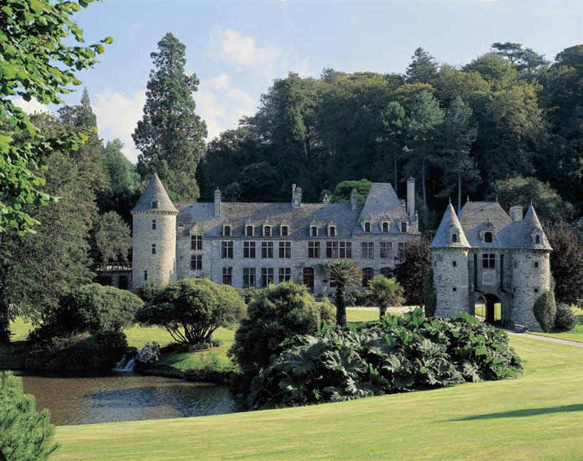 无人,横图,室外,白天,建筑,法国,欧洲,城堡,云,历史,草,树,天空,摄影,地中海文化,下诺曼底,彩图,过去