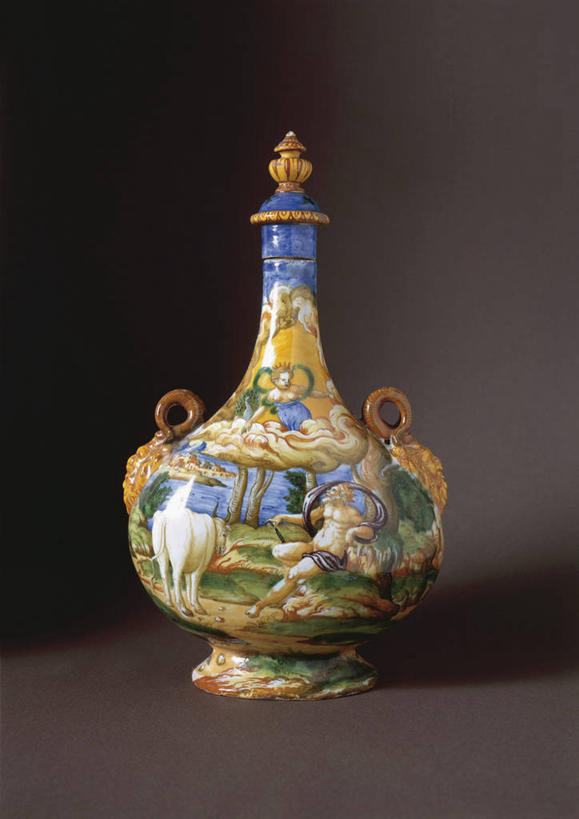 无人,竖图,室内,特写,牛,意大利,欧洲,神话,艺术,装饰,陶瓷制品,历史,一个,动物,瓶子,工艺品,虚构,陶器,家畜,摄影,牲畜,单个,西欧,南欧,意大利文化,美术工艺,乌比诺,设计,彩图,影棚拍摄,神,罗马神话