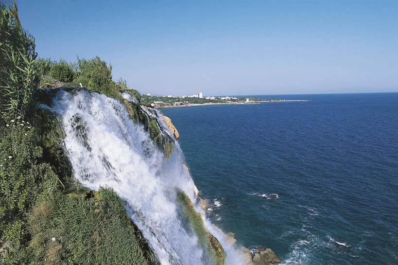 无人,横图,室外,白天,旅游,度假,海洋,美景,瀑布,水,亚洲,地平线,河岸,景观,流水,水平线,悬崖,娱乐,风景,天空,自然,地标建筑,享受,休闲,景色,放松,摄影,落下,宁静,中东,地中海,地中海文化,自然风光,安塔利亚,彩图,旅行