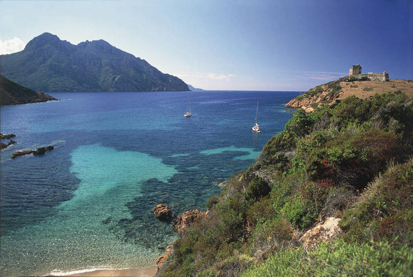 无人,水,法国,欧洲,城堡,海湾,地标建筑,科西嘉,西欧,法国文化,中欧,自然地理,彩图,联合国教科文组织