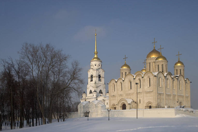 无人,横图,室外,白天,雪,城市,建筑,俄罗斯,冬天,钟楼,尖顶,首都,文艺复兴,天空,地标建筑,摄影,宗教,圆顶建筑,宗教建筑,古典风格,万里无云,克里姆林宫,圣母升天大教堂,东正教,彩图,俄罗斯文化,联合国教科文组织,时代