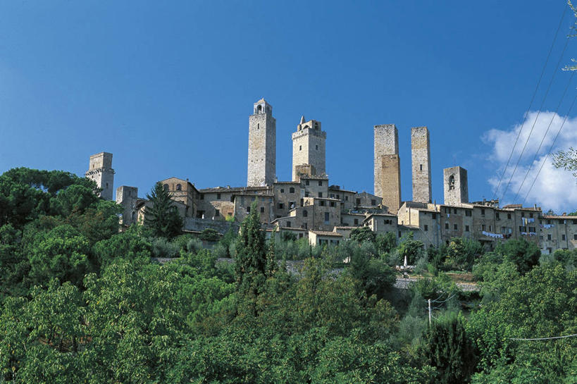 无人,横图,室外,白天,山,意大利,墙,城镇,古城,塔,历史,地标建筑,摄影,锡耶纳,要塞,南欧,意大利文化,托斯卡纳区,圣吉米尼亚诺,彩图,联合国教科文组织,时代