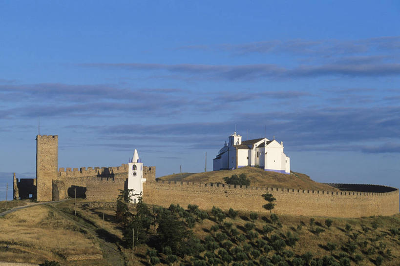 无人,横图,室外,白天,山,建筑,葡萄牙,城堡,纪念碑,围墙,历史,风景,自然,摄影,要塞,欧洲文化,伊比利亚半岛,阿连特茹,彩图,时代