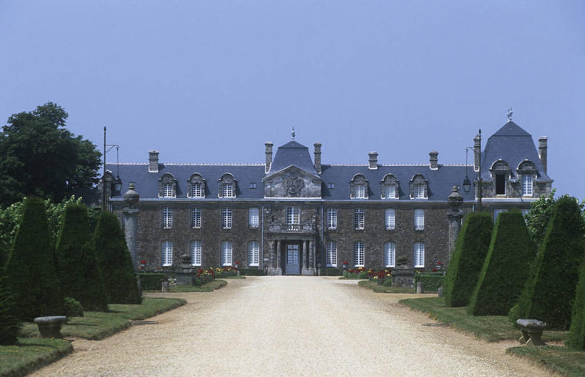 无人,横图,室外,白天,建筑,法国,一排,整齐,城堡,历史,树,排列,摄影,布列塔尼,队列,中欧,彩图