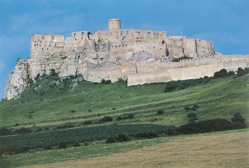 无人,横图,室外,白天,山,建筑,斯洛伐克,城堡,历史,废墟,地标建筑,摄影,彩图,旅行