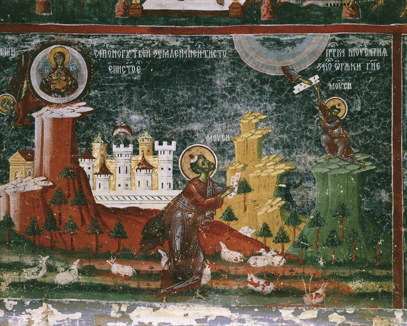 无人,横图,特写,欧洲,罗马尼亚,壁画,摄影,宗教,罗马式,基督教,作画,将军,旧约,摩尔多瓦共和国,圣乔治教堂,布科维纳,苏恰瓦,彩图