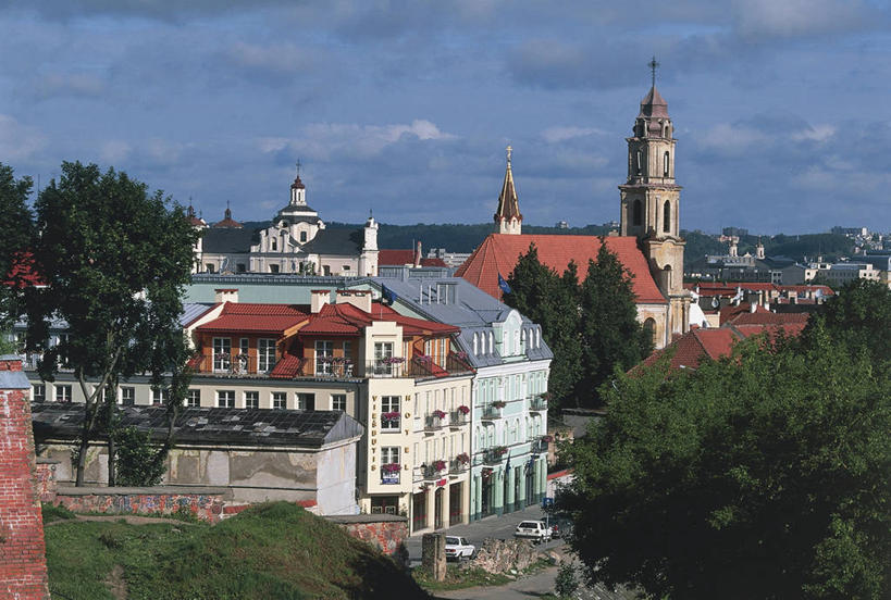 无人,横图,俯视,室外,白天,建筑,欧洲,古城,联合国,首都,树,摄影,将军,立陶宛共和国,维尔纽斯,自然地理,彩图,高角度拍摄,波罗的海三国,联合国教科文组织