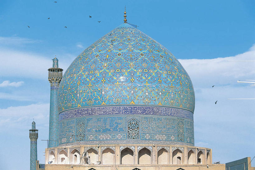 无人,横图,仰视,建筑,伊朗,亚洲,装饰,联合国,摄影,宗教,伊斯兰教,中东,圆顶建筑,将军,伊斯法罕,伊玛目清真寺,自然地理,彩图,低角度拍摄,联合国教科文组织