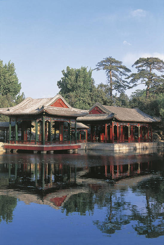 无人,颐和园,竖图,水,北京,亚洲,反射,联合国,首都,摄影,灌木,北京市,自然地理,彩图,联合国教科文组织