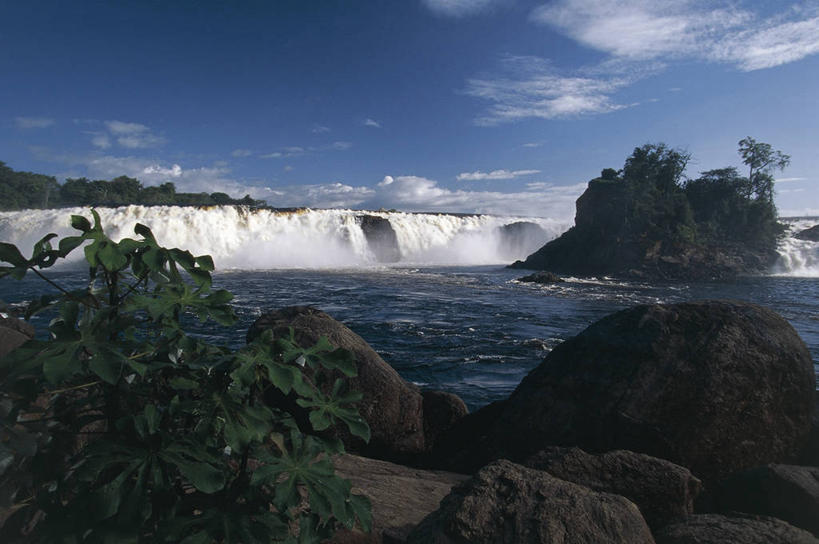 无人,横图,室外,白天,河流,美景,瀑布,水,委内瑞拉,圭亚那,景观,流水,风景,自然,景色,南美,摄影,自然风光,自然地理,岩石,彩图,旅行