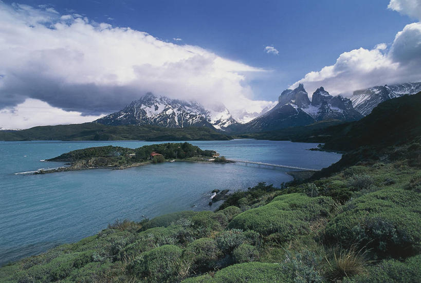 无人,横图,俯视,室外,白天,湖,美景,山,山脉,智利,地形,景观,云,风景,天空,自然,景色,南美,摄影,宁静,国家公园,自然风光,巴塔哥尼亚,安地斯山脉,百内国家公园,自然地理,彩图,高角度拍摄,旅行,澎湖,郊野公园