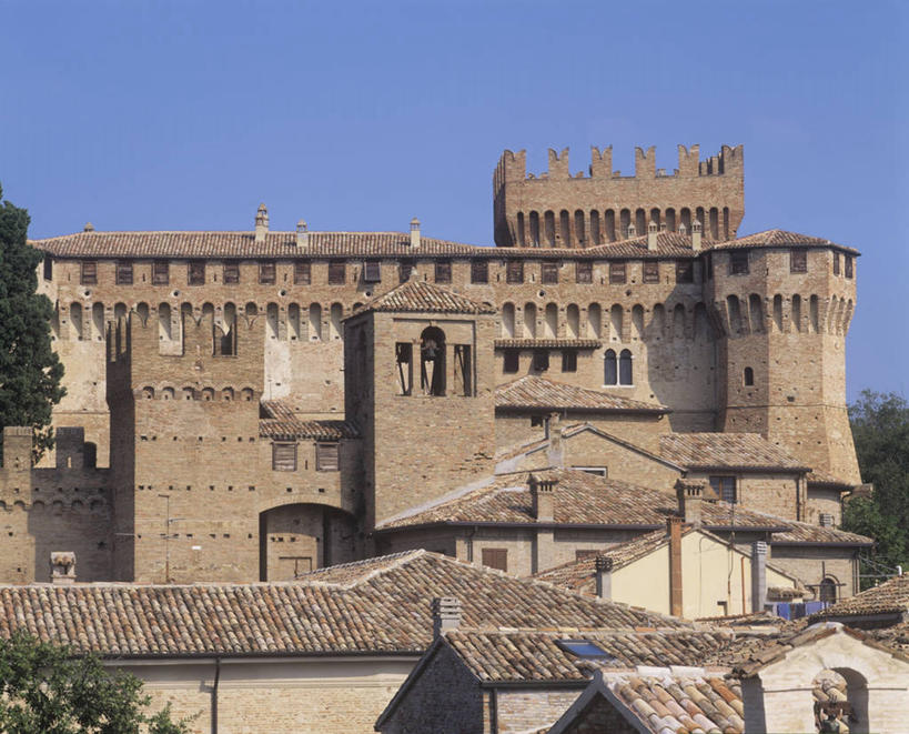 无人,横图,室外,白天,建筑,意大利,城堡,屋顶,历史,摄影,意大利文化,马尔凯大区,彩图