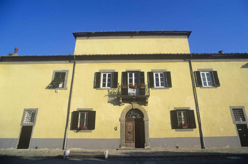 无人,横图,室外,白天,正面,别墅,窗户,建筑,意大利,百叶窗,蓝色,天空,摄影,意大利文化,托斯卡纳区,万里无云,自然地理,彩图,广角