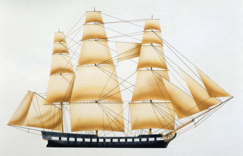 无人,横图,室外,白天,白色背景,侧面,时尚,船,美国,军事,历史,一个,白色,t台,摄影,军舰,单个,海军,军舰鸟,18世纪,美术工艺,时装表演,时装秀,t型台,走秀,波士顿港,彩图,美国海军,美国军事