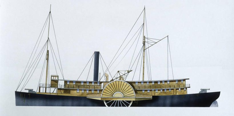 无人,横图,全景,室外,白天,侧面,时尚,船,美国,蓝色背景,军事,古典,历史,一个,蓝色,t台,运输,摄影,军舰,单个,海军,战舰,军用战舰,战船,帆樯,桅竿,时装表演,时装秀,t型台,走秀,彩图,帆柱,明轮船