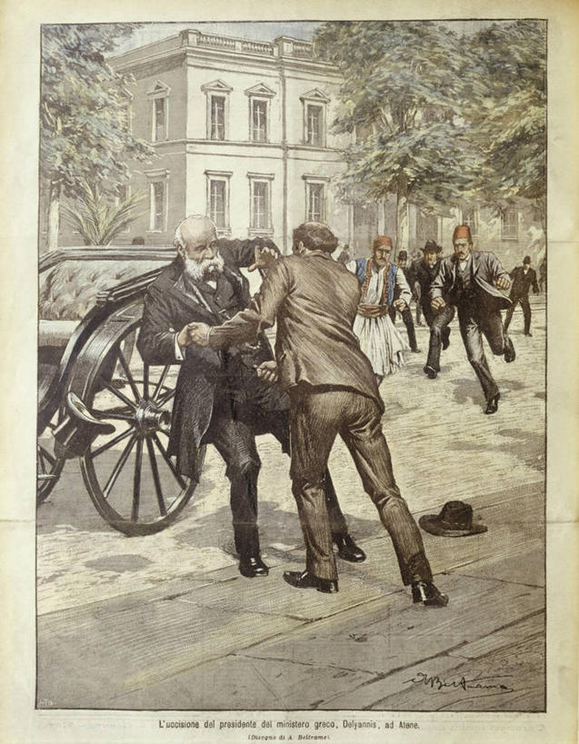 西方人,成年人,两个人,站,竖图,插画,室外,白天,数码,科技,城市,街道,报纸,杂志,意大利,希腊,欧洲,欧洲人,阴影,套装,正装,冲突,网络,推车,文字,首都,高光,几何,计算机图形,合成,图画,历史,画,衣服,运输,摄影,奋斗,英文字母,电脑合成图,数码合成图,犯罪,暴力,合成图,南欧,暗杀,进攻,漫画,雅典,谋杀,杀害,写实,具体,具象,阿提卡,总理,男人,白种人,彩图,社会问题