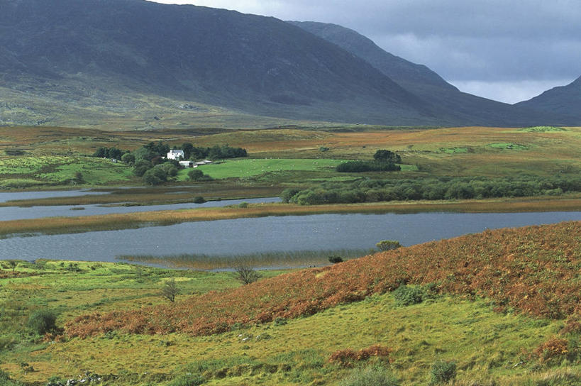 无人,农场,横图,室外,白天,旅游,度假,农业,湖,美景,山,爱尔兰,地形,景观,娱乐,风景,自然,享受,休闲,景色,放松,摄影,宁静,环境,自然风光,北欧,爱尔兰共和国,康诺特省,自然地理,秋天,彩图,高维郡