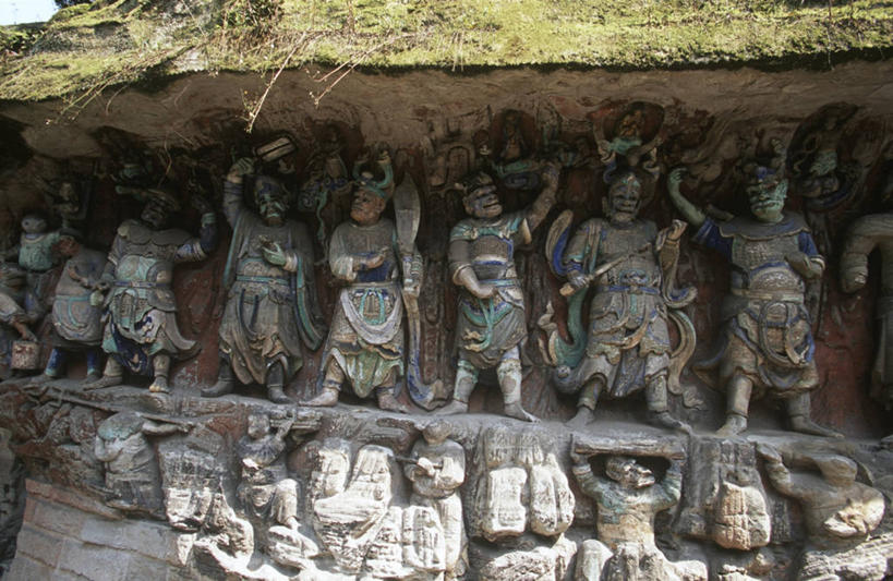 无人,横图,室外,白天,建筑,雕塑,重庆,雕像,历史,摄影,大足石刻,唐朝,重庆市,古代文明,彩图,旅行,帝国