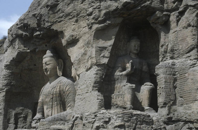 无人,横图,室外,白天,雕塑,大同,雕像,历史,佛,两个,摄影,宗教,洞穴,佛教,宗教建筑,中国文化,沉积岩,云冈石窟,晋中,古代文明,古代史,灵性,沙岩,彩图,旅行,洞室