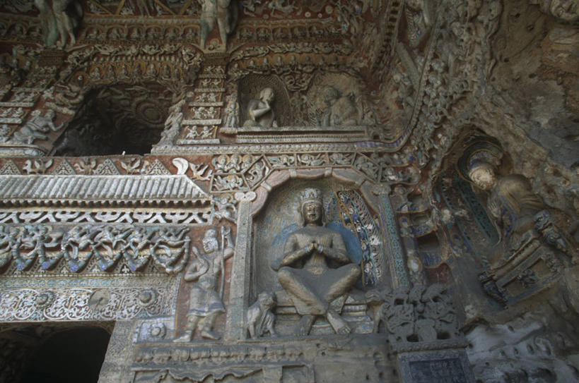 无人,横图,室内,白天,雕塑,大同,装饰,雕像,历史,摄影,宗教,洞穴,佛教,复杂,宗教建筑,中国文化,云冈石窟,晋中,古代文明,古代史,灵性,彩图,旅行,洞室