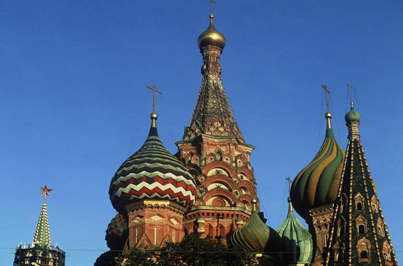 无人,横图,室外,白天,仰视,童话故事,城市,建筑,欧洲,俄罗斯,亚洲,首都,历史,天空,地标建筑,幻想,摄影,宁静,圆顶建筑,红场,莫斯科,万里无云,俄联邦,俄罗斯联邦,莫斯科州,五海之港,圣巴索大教堂,波克罗夫斯基教堂,圣巴索教堂,圣巴西利亚大教堂,莫斯科红场,圣巴西尔大教堂,彩图,低角度拍摄,旅行,大教堂,俄罗斯文化,柏拉仁诺教堂