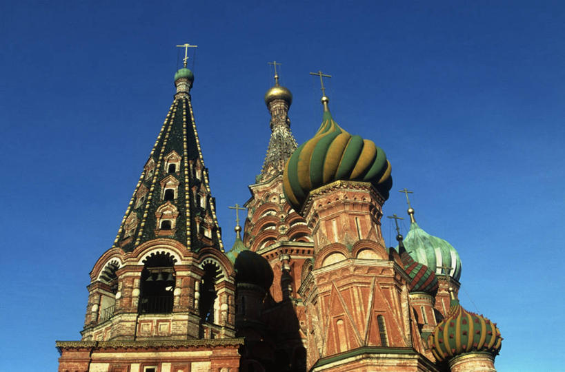 无人,横图,室外,白天,仰视,童话故事,城市,建筑,欧洲,俄罗斯,亚洲,钟楼,首都,历史,天空,地标建筑,幻想,摄影,宁静,圆顶建筑,红场,莫斯科,万里无云,俄联邦,俄罗斯联邦,莫斯科州,五海之港,圣巴索大教堂,波克罗夫斯基教堂,圣巴索教堂,圣巴西利亚大教堂,莫斯科红场,圣巴西尔大教堂,彩图,低角度拍摄,旅行,大教堂,俄罗斯文化,柏拉仁诺教堂