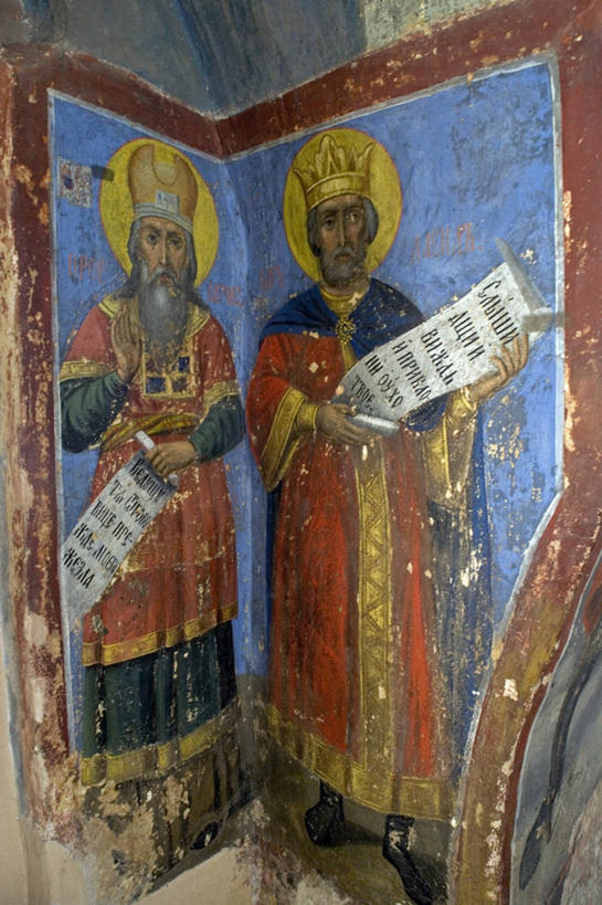 无人,竖图,室内,特写,白天,俄罗斯,标志,符号,历史,标识,壁画,地标建筑,摄影,宗教,18世纪,性别符号,圣人,东正教,美术工艺,诺夫哥罗德,彩图,旅行,大教堂,男性符号,俄罗斯文化