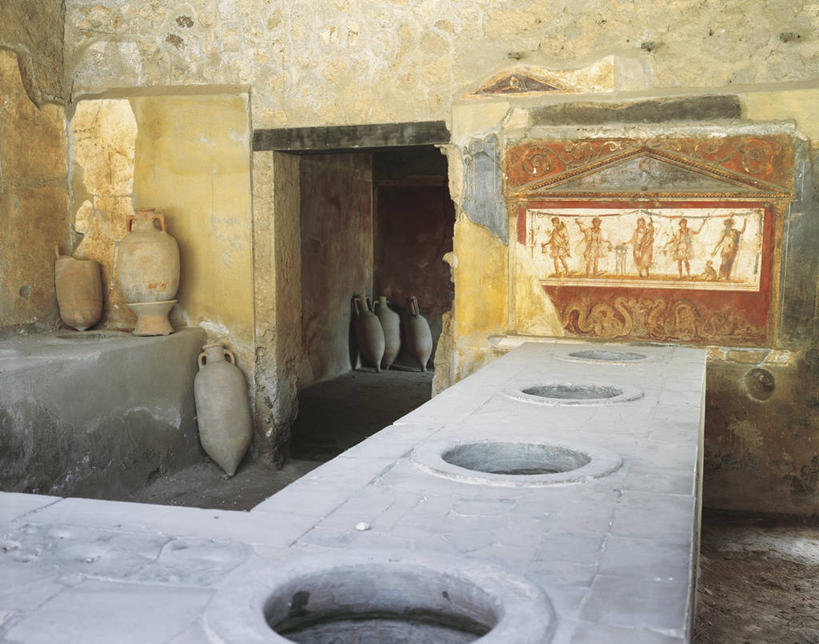 无人,横图,室内,白天,建筑,花瓶,意大利,古罗马,壁画,废墟,地标建筑,摄影,考古学,古典风格,意大利文化,坎帕尼亚,庞贝,古代文明,彩图,过去