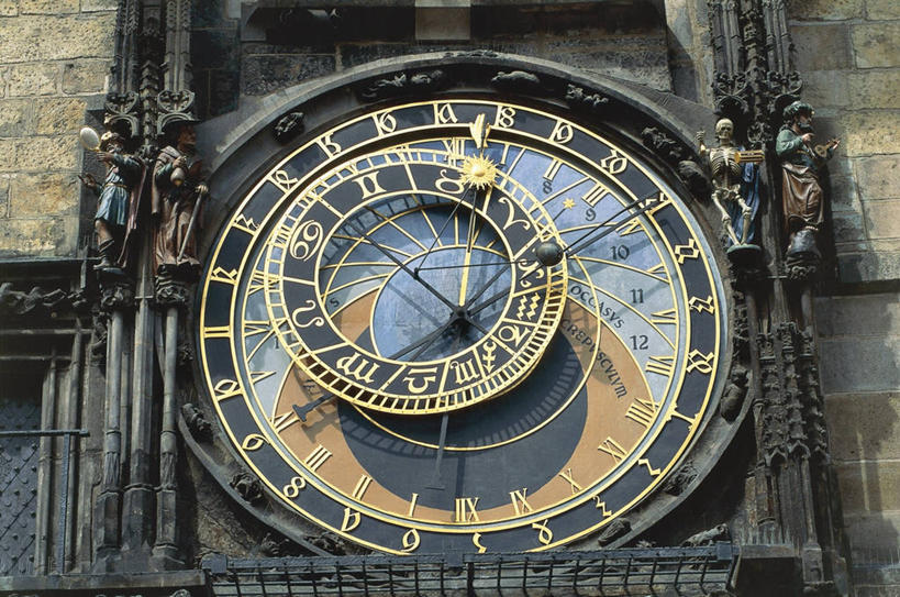 无人,横图,室外,白天,仰视,城市,建筑,欧洲,捷克,时间,数字,文字,首都,历史,地标建筑,摄影,部分,准确,钟面,中欧,捷克共和国,波西米亚,布拉格,钟,彩图,低角度拍摄,广角