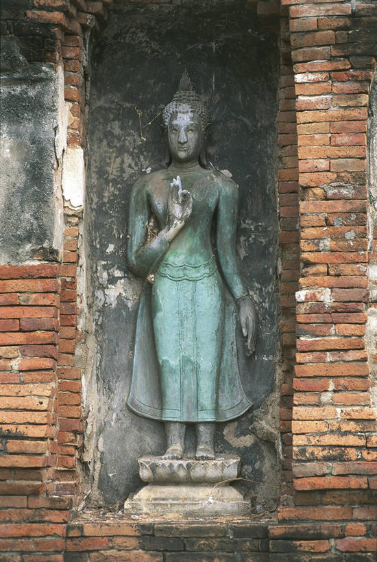 无人,公园,竖图,室外,白天,雕塑,曼谷,泰国,亚洲,砖,墙,首都,佛,大城,素可泰,一个,地标建筑,摄影,宗教,东南亚,佛教,单个,协调,泰王国,玛哈泰寺,素可泰历史公园,印度支那,彩图,旅行,素可泰遗址公园