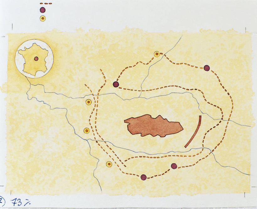 无人,横图,俯视,航拍,插画,数码,科技,相框,法国,阴影,黄色背景,军事,网络,线条,高光,几何,计算机图形,合成,图画,历史,古罗马,画,电脑合成图,数码合成图,合成图,鸟瞰,漫画,写实,具体,具象,策略,古代文明,恺撒大帝,彩图,高角度拍摄,过去