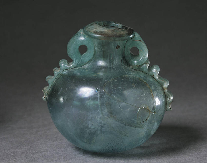 无人,横图,花瓶,玻璃,半透明,灰色背景,光线,材料,光芒,杯,古罗马,古代,一个,灰色,摄影,单个,美术工艺,彩图,影棚拍摄