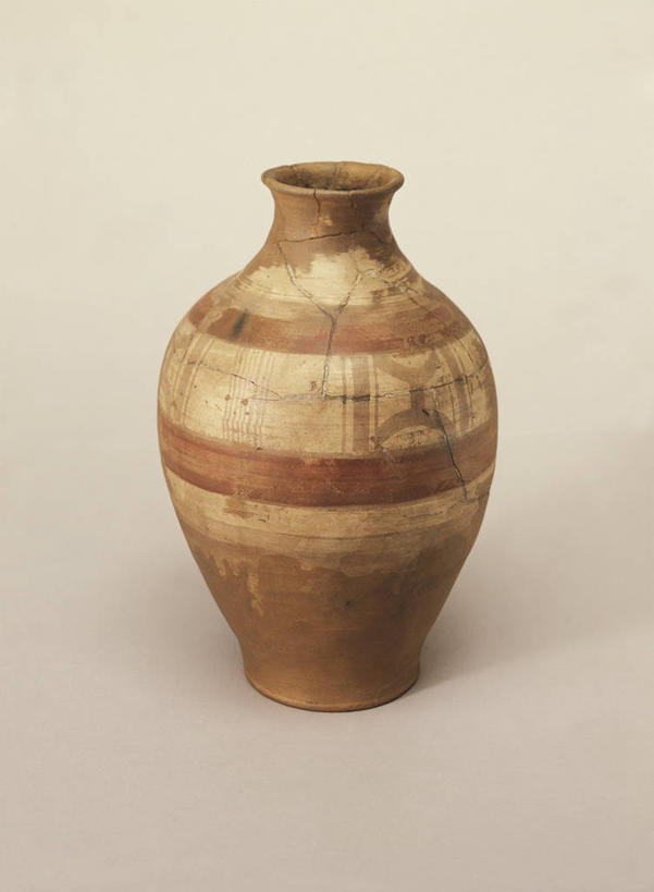 无人,竖图,花瓶,米色背景,条纹,陶瓷制品,古代,一个,陶器,摄影,单个,古代文明,美术工艺,彩图,影棚拍摄