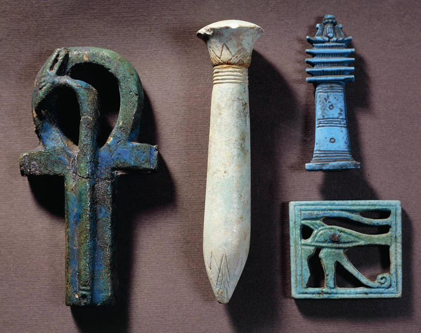 无人,横图,符号,柱子,古代,蓝色,白色,四个,摄影,宗教,古埃及文明,古代文明,美术工艺,彩图,影棚拍摄