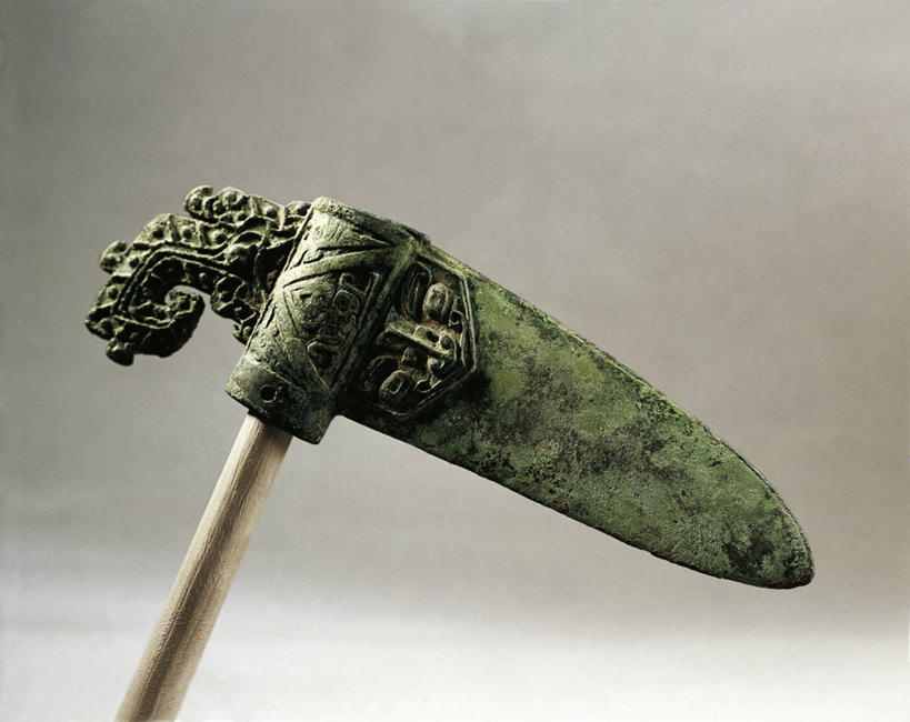 无人,横图,特写,侧面,灰色背景,历史,古代,一个,灰色,武器,摄影,单个,青铜,古代文明,美术工艺,彩图,影棚拍摄,匕首,商朝,过去