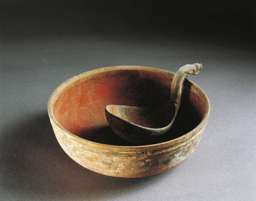 无人,横图,特写,灰色背景,陶瓷制品,历史,古代,一个,灰色,汤匙,碗,摄影,单个,手艺,古代文明,美术工艺,彩图,影棚拍摄,西汉王朝,过去