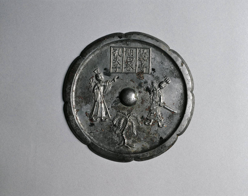 无人,横图,俯视,特写,镜子,灰色背景,圆形,历史,古代,一个,灰色,摄影,单个,唐朝,青铜,古代文明,美术工艺,彩图,高角度拍摄,影棚拍摄,雕刻术,过去