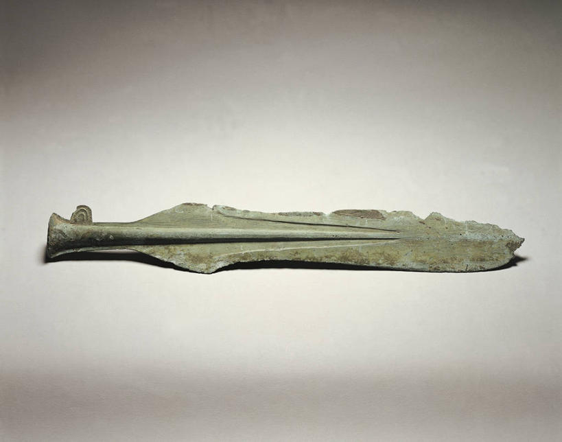 无人,横图,竖图,灰色背景,历史,古代,一个,灰色,武器,摄影,单个,矛,福冈,古代文明,美术工艺,彩图,影棚拍摄,过去