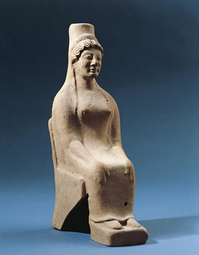 无人,坐,竖图,雕塑,蓝色背景,雕像,陶瓷制品,历史,古代,一个,摄影,宗教,单个,女神,王座,古希腊,古代文明,灵性,美术工艺,彩图,影棚拍摄