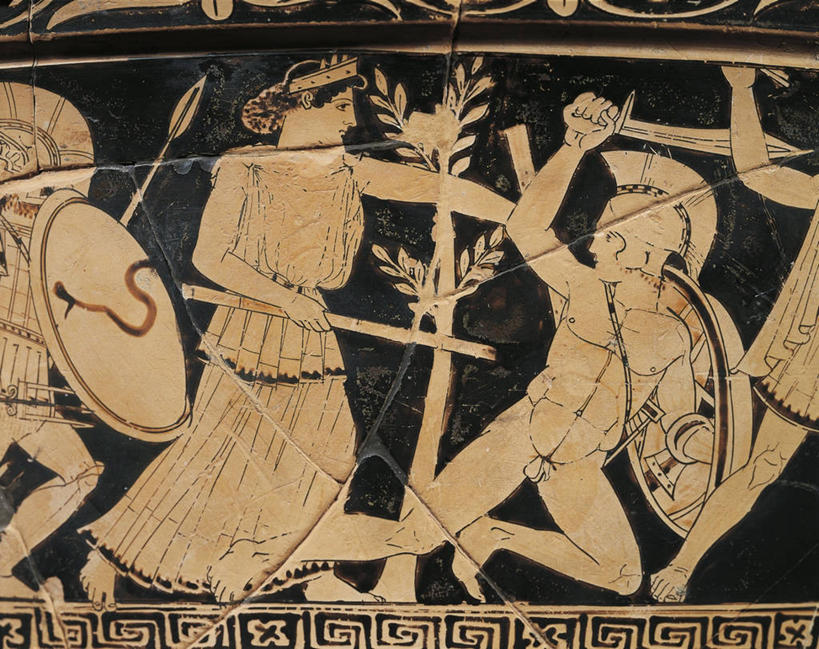 成年人,裸体,两个人,站,横图,安全,神话,冲突,长袍,盔甲,头盔,防护,陶瓷制品,历史,陶器,盾,落下,保护,希腊文化,打斗,手艺,保险,防御,铠甲,防具,防卫,古代文明,酒神狄俄尼索斯,美术工艺,平安,彩图,甲胄