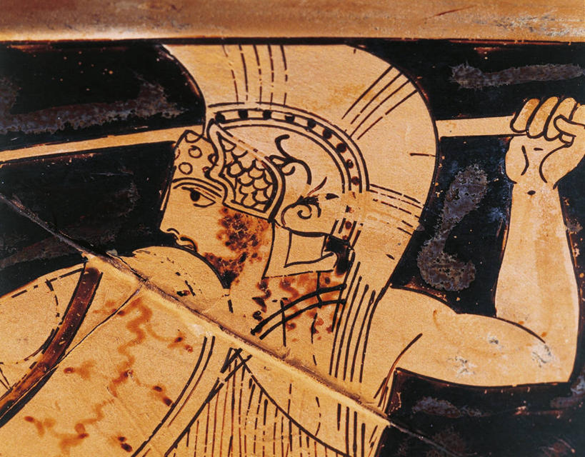 成年人,一个人,横图,特写,侧面,安全,仅一个男性,神话,冲突,盔甲,头盔,防护,陶瓷制品,历史,陶器,摄影,保护,希腊文化,打斗,手艺,保险,防御,铠甲,防具,防卫,古代文明,美术工艺,平安,半身,彩图,甲胄