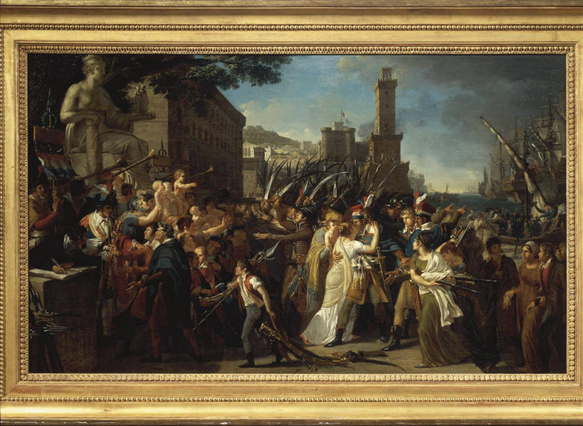 儿童,成年人,横图,插画,室外,白天,绘画,数码,科技,相框,士兵,准备,阴影,艺术,网络,雕像,城堡,许多人,高光,几何,计算机图形,古典,合成,图画,历史,文化,画,工艺品,品味,一群人,战争,摄影,美术,电脑合成图,数码合成图,高雅,合成图,群众,漫画,爱国主义,18世纪,写实,具体,具象,美学,勇气,招聘,男孩,男人,女人,彩图,法国大革命