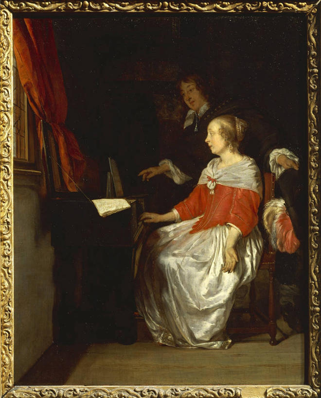 成年人,中年人,两个人,教师,坐,竖图,插画,室内,侧面,绘画,满意,数码,科技,椅子,相框,油画,表演,阴影,艺术,并排,网络,乐器,高光,几何,计算机图形,古典,教育,音乐,合成,图画,文化,画,工艺品,教,靠,靠着,品味,摄影,协助,美术,电脑合成图,数码合成图,高雅,合成图,成就,音乐人,漫画,巴洛克风格,写实,具体,具象,美学,技能,美术工艺,年轻女性,中年男性,年轻人,半身,彩图,大键琴