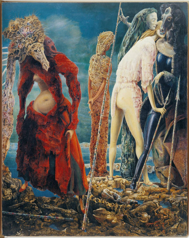 两个人,站,竖图,插画,室外,白天,绘画,神秘,数码,科技,马,阴影,朦胧,模糊,艺术,网络,高光,几何,计算机图形,古典,扭曲,合成,图画,拿着,文化,画,工艺品,靠,靠着,品味,幻想,人体,美术,电脑合成图,数码合成图,高雅,合成图,忧虑,文学,漫画,写实,具体,具象,美学,惊骇,畸形,美术工艺,彩图,超现实主义,流派,艺术流派