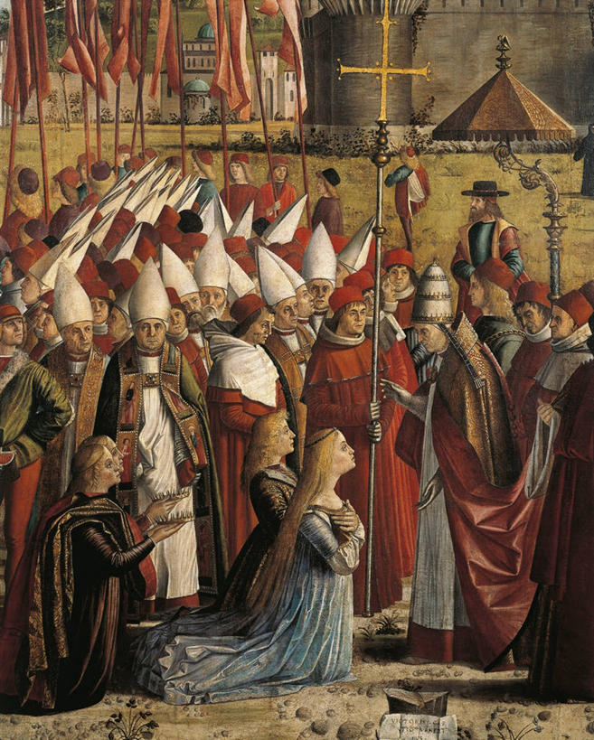 成年人,竖图,插画,室外,特写,白天,绘画,数码,科技,建筑,旗帜,罗马,阴影,艺术,网络,许多人,高光,几何,计算机图形,古典,文艺复兴,合成,图画,历史,文化,画,工艺品,品味,一群人,宗教,美术,电脑合成图,数码合成图,高雅,基督教,合成图,漫画,朝圣节,写实,具体,具象,美学,尊敬,教皇,圣人,美术工艺,男人,女人,跪着,彩图,主教冠,朝拜者