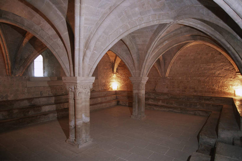 无人,横图,室内,白天,建筑,法国,柱子,拱门,摄影,基督教,普罗旺斯,塞南克修道院,西多会修道院,彩图