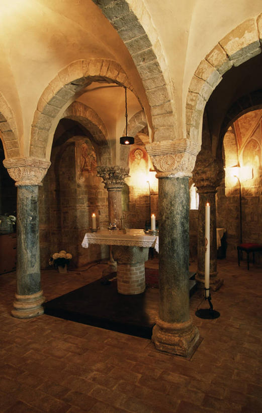 无人,竖图,室内,建筑,意大利,柱子,摄影,照亮,罗马式,基督教,祭坛,拱廊,修院,彩图