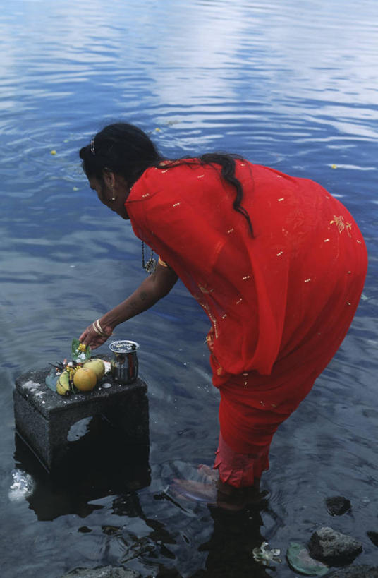 成年人,头发,一个人,站,竖图,室外,白天,湖,建筑,水果,毛里求斯,仅一个女性,弯腰,饮食,花,黑色,摄影,印度文化,纱丽,印度教,彩图,传统服装