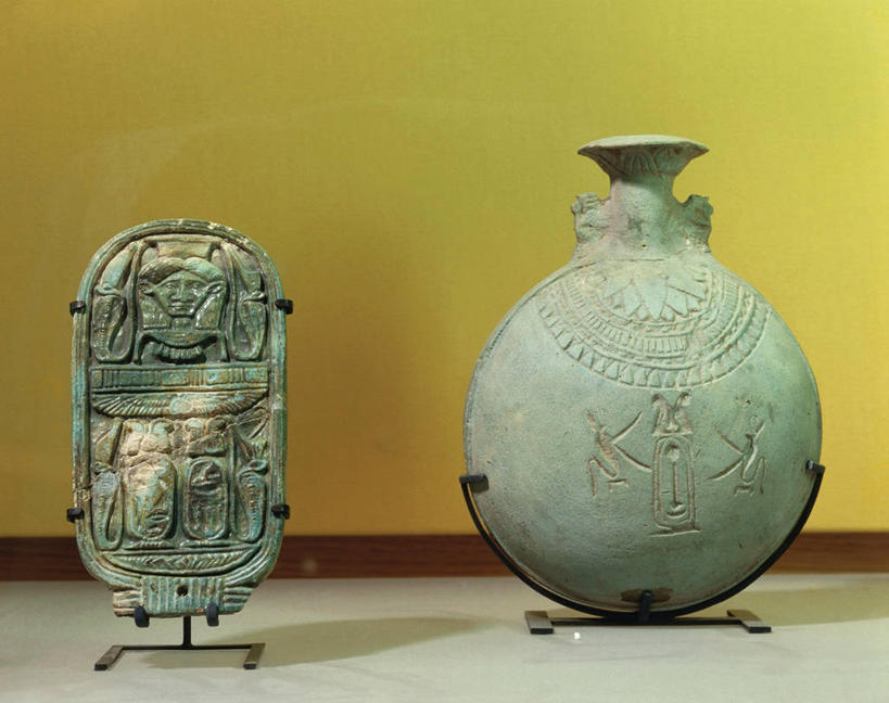 无人,横图,盖子,烧瓶,陶瓷制品,盒子,古代,两个,摄影,古埃及文明,古代文明,美术工艺,彩图,影棚拍摄