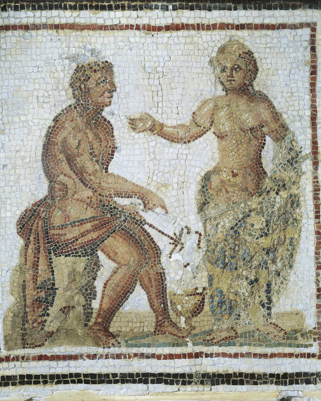 成年人,乳房,两个人,站,坐,竖图,室内,白天,突尼斯,花纹,神话,图案,历史,文化,裸露,古罗马,古代,一个,人体,摄影,宗教,单个,裸,传说,维纳斯,古代文明,男人,女人,说话,彩图,罗马神话,墨丘利,过去